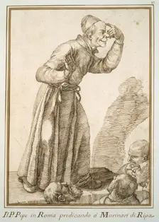 Father Pepe Preaching to Sailors, c.1740. Creator: Pier Leone Ghezzi