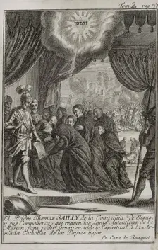 Father Sailly and his Companions receiving the Authentic Letters of the Mission..., 1748. Creator: Unknown