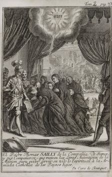 Father Sailly and his Companions receiving the Authentic Letters of the Mission..., 1748. Creator: Unknown