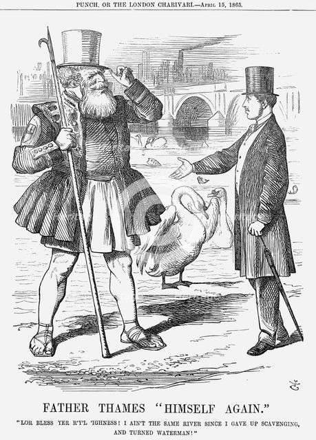 'Father Thames "Himself Again"', 1865 Creator: John Tenniel.
