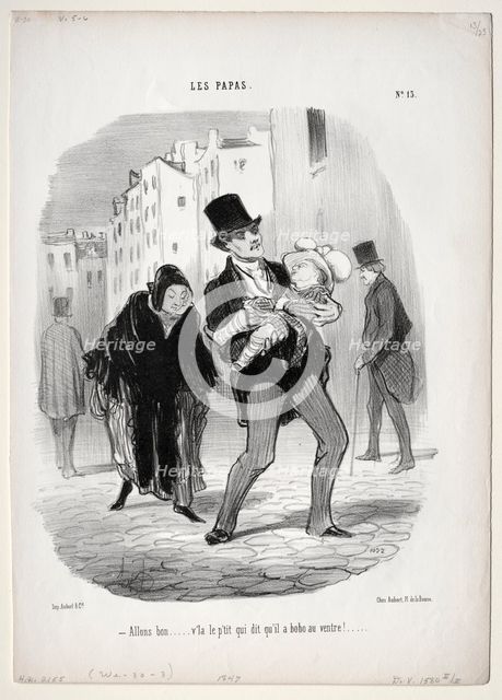 Fathers, plate 13: Come along, dear..., 1847. Creator: Honoré Daumier (French, 1808-1879).
