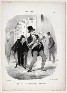 Fathers, plate 13: Come along, dear..., 1847. Creator: Honoré Daumier (French, 1808-1879)