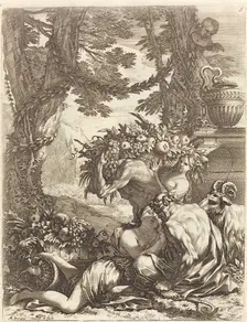 Faun Embracing a Bacchante, 1650s. Creator: Michel Dorigny
