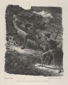 Faust and Mephistopheles in the Hartz Mountains (Goethe, Faust), 1825-27., 1825-27. Creator: Eugene Delacroix