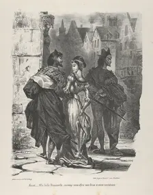Faust Trying to Seduce Marguerite (Goethe, Faust), 1825-27., 1825-27. Creator: Eugene Delacroix