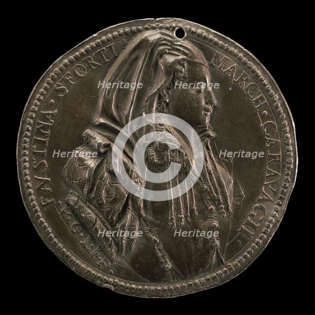 Faustina Sforza, born c. 1532, Marchioness of Caravaggio 1546, c. 1572. Creator: Vincenzo di Giovanni Lupicini.