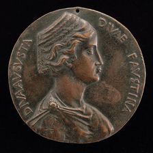 Faustina the Elder, d. 141, Wife of Emperor Antoninus Pius [obverse], fourth quarter 15th century. Creator: Antonio Averlino