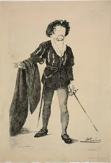 Faure in the Role of Hamlet, c. 1877. Creator: Henri-Charles Guerard