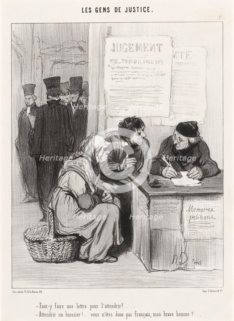 Faut-y faire une lettre pour l'attendrir?, 1845. Creator: Honore Daumier.