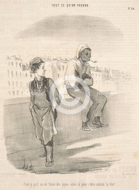 Faut-y qu'il en ait fume des pipes celui-la, 19th century. Creator: Honore Daumier.