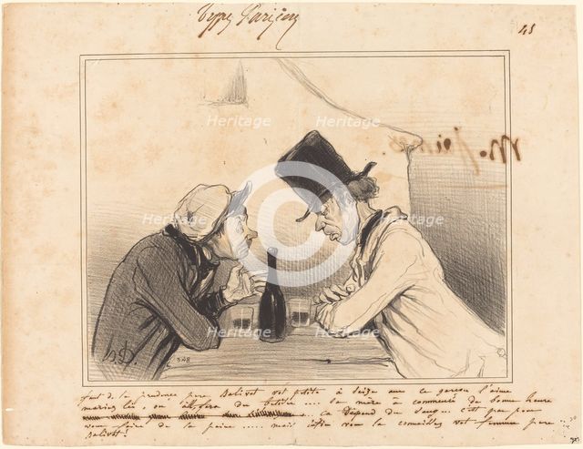 Faut de la prudence père Balivot, vot petite a seize ans..., 1842. Creator: Honore Daumier.