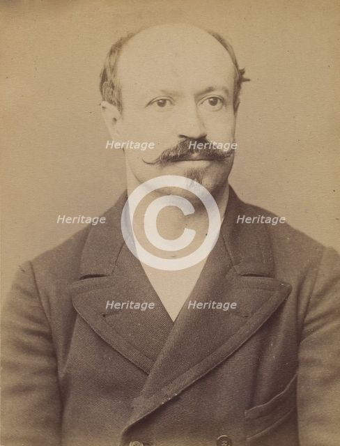 Favre. Sébastien. 36 ans, né à St étienne (Loire). Négociant. Port d'arme prohibée, anarch..., 1894. Creator: Alphonse Bertillon.