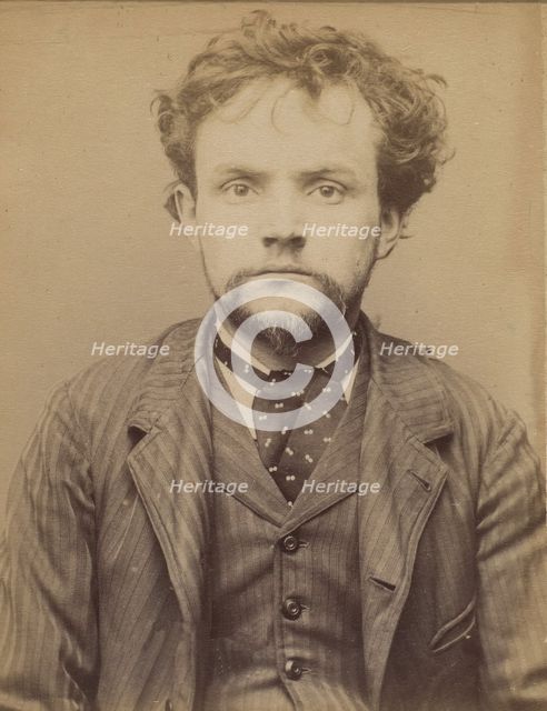 Favre. Pierre, Maurice. 29 ans, né le 30/11/64. Ciseleur. Anarchiste. 15/3/94., 1894. Creator: Alphonse Bertillon.