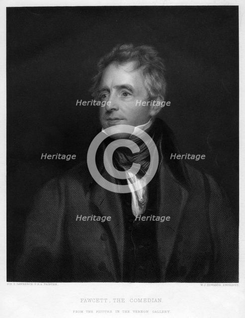 'Fawcett, the Comedian', 1828 (19th century). Artist: WJ Edwards