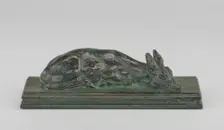 Fawn Reclining, model 1840, cast by 1874. Creator: Antoine-Louis Barye