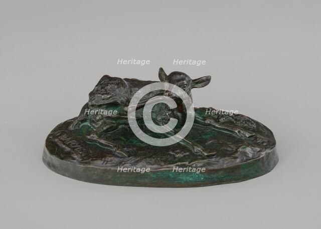 Fawn Scratching, model before 1847. Creator: Antoine-Louis Barye.