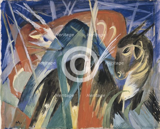 Fable Animals I (Composition with animals I), 1913. Artist: Marc, Franz (1880-1916)