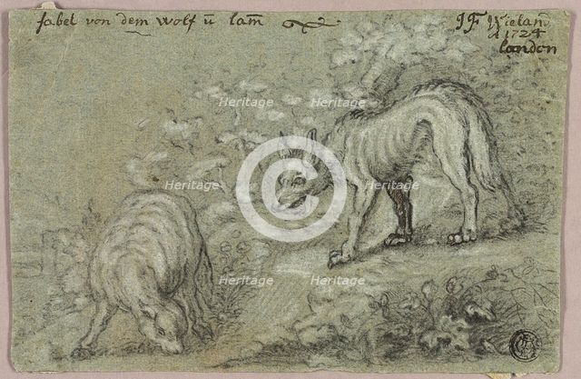 Fable of the Wolf and the Lamb, c. 1724. Creator: J. F. Wieland.