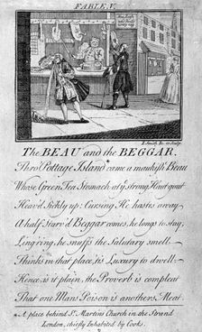 Fable V, the beau and the beggar ... c1770. Artist: I Smith