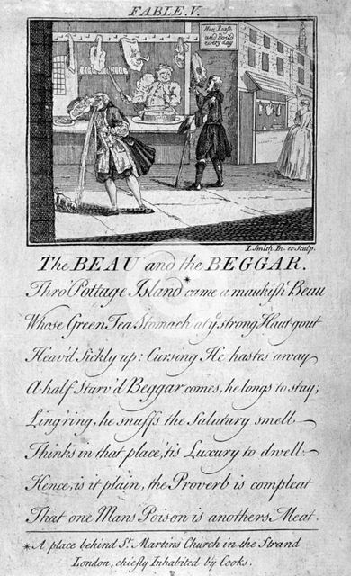 'Fable V, the beau and the beggar ...', c1770.  Artist: I Smith