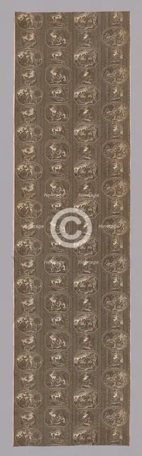 'Fables of Fontaine' Furnishing Fabric, France, c. 1815. Creator: Hartmann et Fils.