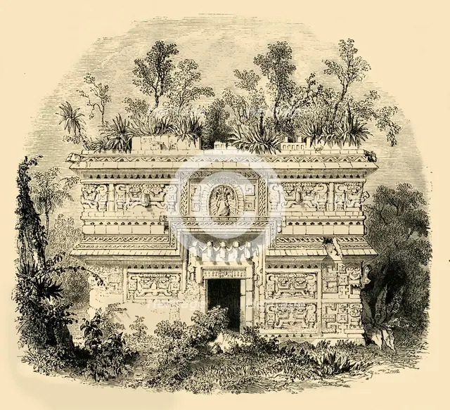 'Facade of Native Palace in Yucatan', 1890.   Creator: Unknown.