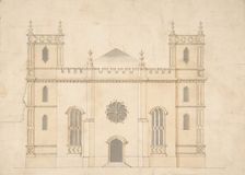 Facade of a Gothic Revival Church, 1745-76. Creator: Attributed to Henry Keene