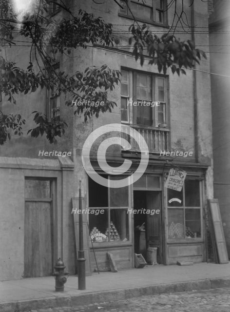 Facade of a grocery store, New Orleans or Charleston, South Carolina, between 1920 and 1926. Creator: Arnold Genthe.