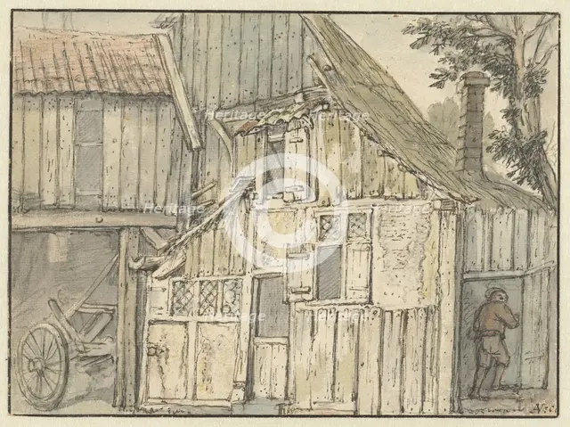 Facade of a farm building, 1631-1649. Creator: Isaac van Ostade.