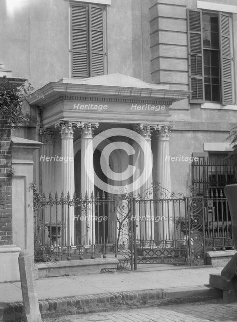 Facade of a multi-story house, New Orleans or Charleston, South Carolina, between 1920 and 1926. Creator: Arnold Genthe.