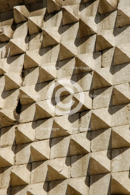 Facade.of Casa dos Bicos (House of the Beaks), Lisbon, Portugal, 2008.  Creator: Unknown.