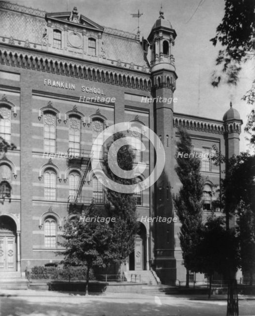 Facade of Franklin School, between 1890 and 1950. Creator: Frances Benjamin Johnston.