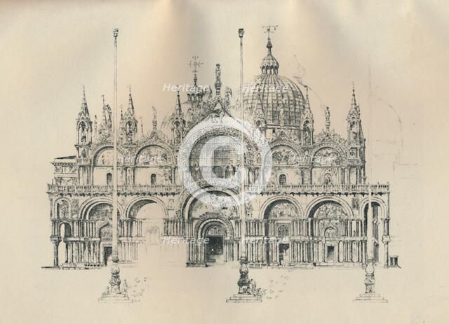 'Façade of St. Mark's', late 19th-early 20th century, (1925). Creator: William Monk.