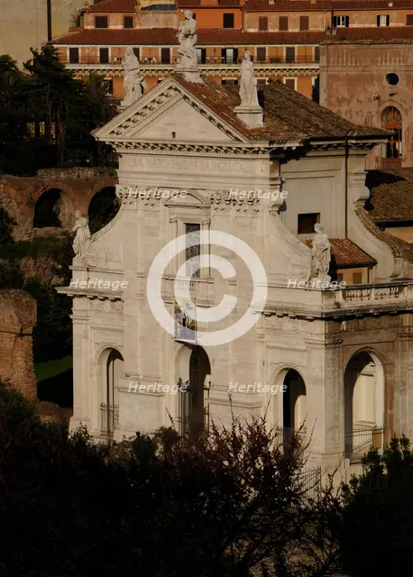 Facade of Santa Francesca Romana (Santa Maria Nova), The Forum, Rome, Italy, 2009. Creator: LTL.