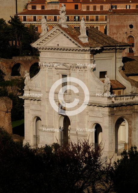 Facade of Santa Francesca Romana (Santa Maria Nova), The Forum, Rome, Italy, 2009. Creator: LTL.