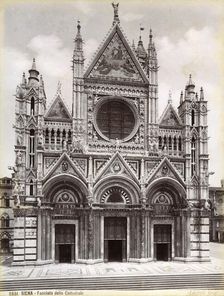 Facade of Siena Cathedral, Italy, late 19th or early 20th century