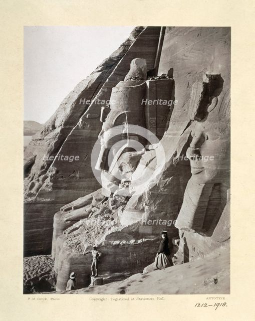 Facade of the Temple of Abu Simbel from the north, Egypt, c1860-1890. Creator: Frank Mason Good.
