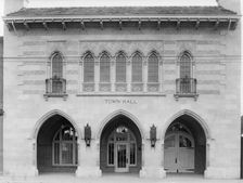 Facade of the Town Hall, Littleton, Colorado which was designed by the architect...c1920 - 1923. Creator: Frances Benjamin Johnston
