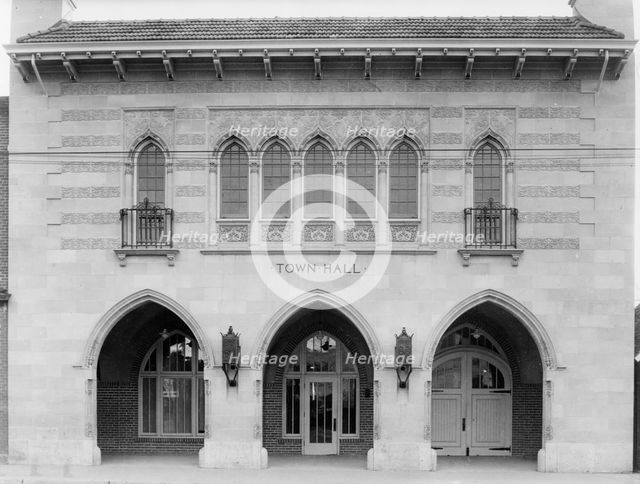 Facade of the Town Hall, Littleton, Colorado which was designed by the architect...c1920 - 1923. Creator: Frances Benjamin Johnston.