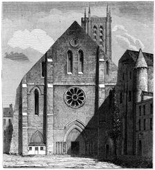 Façade of the ancient church of the Abbey of Sainte-Geneviève, Paris, France ,1849
