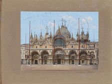 Facade of the Basilica of San Marco in Venice, 1850-1876. Creator: Anon
