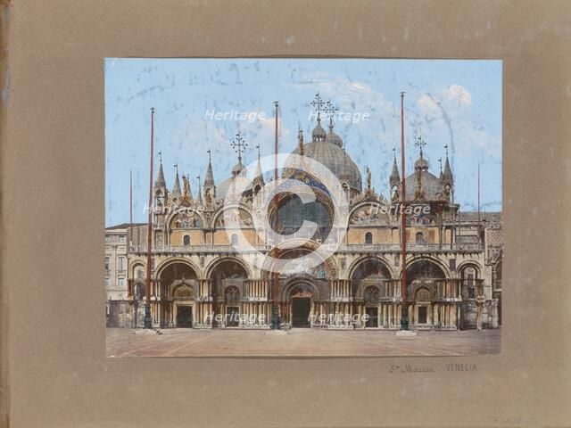 Facade of the Basilica of San Marco in Venice, 1850-1876. Creator: Anon.