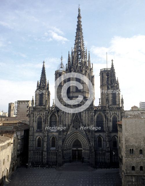 Façade of the cathedral, begun in 1298, between 1317 and 1338 the works were managed by Jaume Fer…