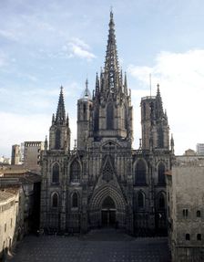Façade of the cathedral, begun in 1298, between 1317 and 1338 the works were managed by Jaume Fer…