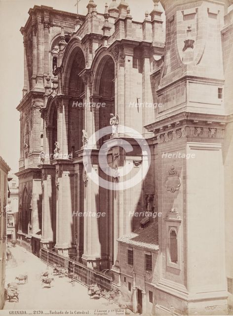 Facade of the Cathedral, Granada, between 1875 and 1892. Creator: Juan Laurent.