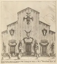 Facade of the Church of San Lorenzo, Florence, 1637. Creator: Stefano della Bella