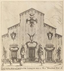 Facade of the Church of San Lorenzo, Florence, 1637. Creator: Stefano della Bella