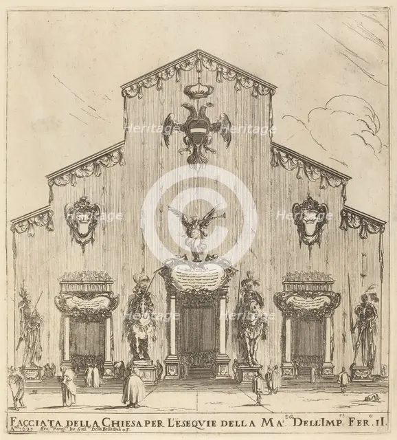 Facade of the Church of San Lorenzo, Florence, 1637. Creator: Stefano della Bella.