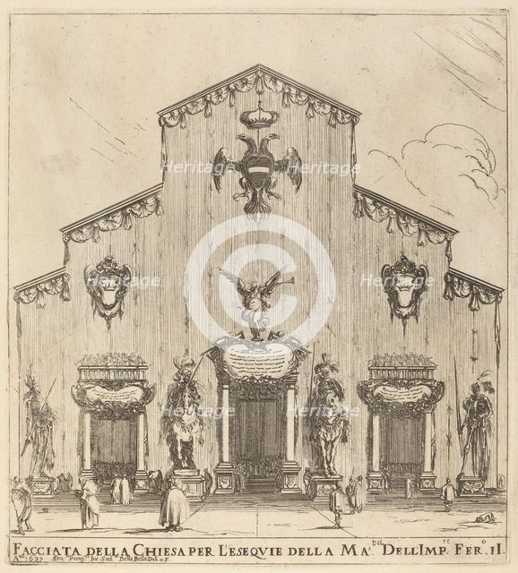Facade of the Church of San Lorenzo, Florence, 1637. Creator: Stefano della Bella.