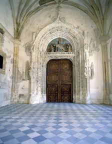 Façade of the church of the Monastery of Santa Maria de El Paular, founded by John I in 1390.